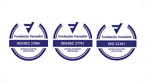 Selo ISO/IEC 27001, Selo ISO/IEC 27701, Selo ISO 22301 e Selo de Prevenção a Fraude Instituição Certificada 2024 CNF