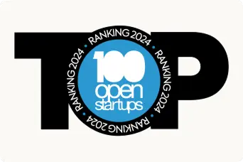 Selo premiação 100 top open Startups 2024