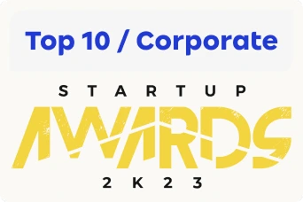Selo de premiação TOP 10 / Corporate Statups Awards 2023