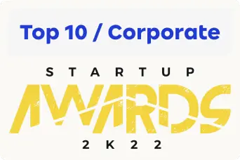 Selo de premiação TOP 10 / Corporate Statups Awards 2022