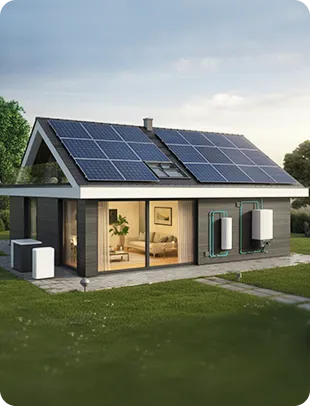 casa com painel solar