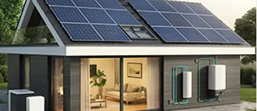 casa com painel solar