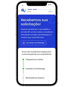 Smartphone mostrando a tela de formulário para o Empréstimo com Garantia de Veículo BV.