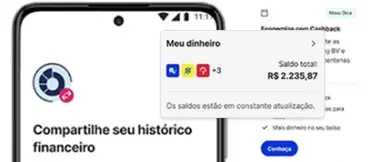 Celular com aplicativo financeiro
