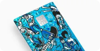 Cartão BV com ilustrações representando a cultura do Skateboard.